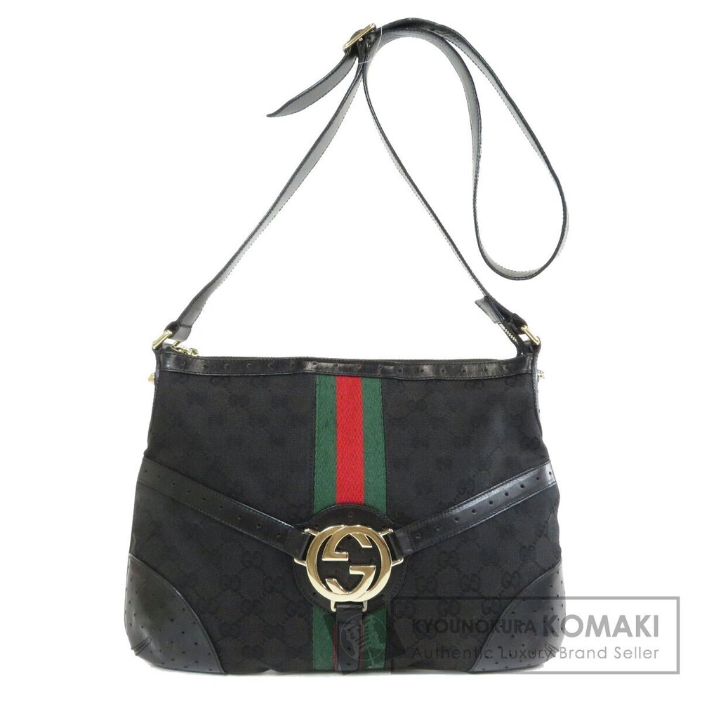 Gucci GG Sherry Line crossbody bag black GG canvas leather